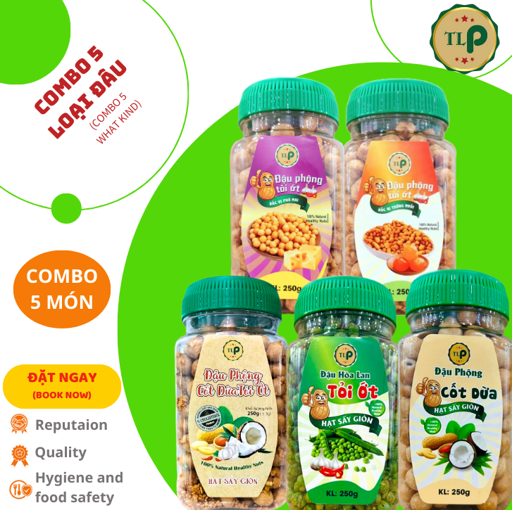 COMBO 5 LOẠI ĐẬU TÂN LỘC PHÁT - MỖI HŨ 250G