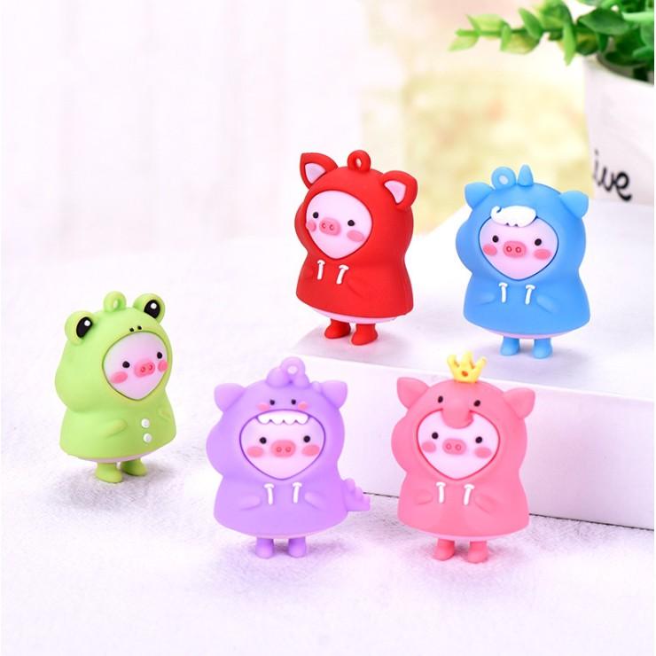 Mô hình lợn hồng mặc áo thú bông xinh yêu cho các bạn làm móc khóa, trang trí tiểu cảnh, DIY
