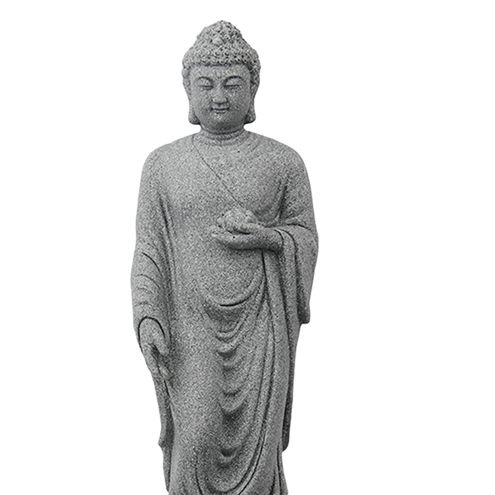 Small Buddha Statue Meditation Gift Standing Craft Porch Garden Home