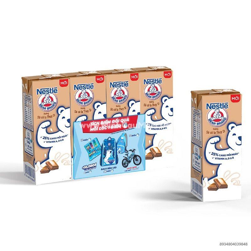 Lốc 4 Hộp Sữa Tiệt Trùng Nestle Hương Socola Thụy Sĩ 180ml-8934804039848