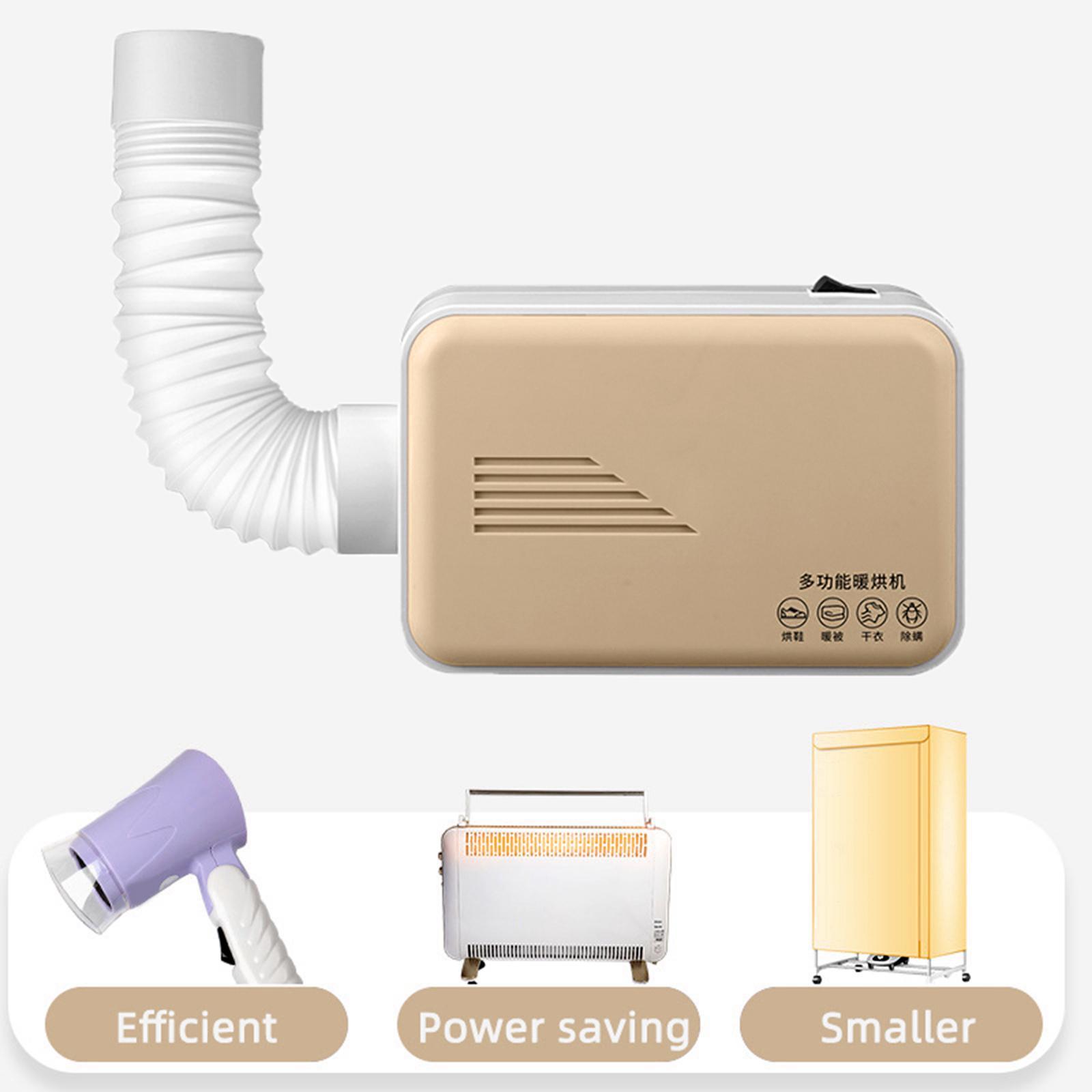 Clothes Dryer, Telescopic Hose Quiet Heater Portable Household Shoes Drying for Dorm Apartments Holiday Gifts Bathroom Camping