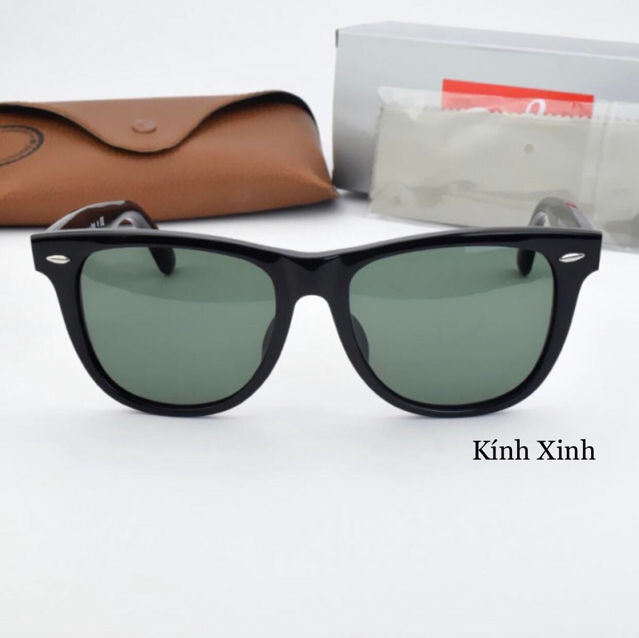 Kính râm, Kính mát Nam Nữ Mắt Vuông Unisex Phong cách cổ điển - Tròng Thủy Tinh Cao Cấp Fullbox Phụ Kiện