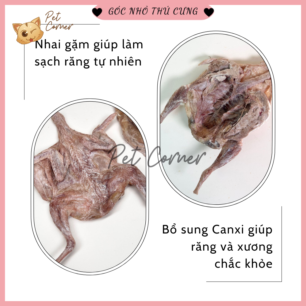 Chim cút sấy khô cho chó mèo, hỗ trợ giảm rụng lông, mượt lông, bổ sung canxi