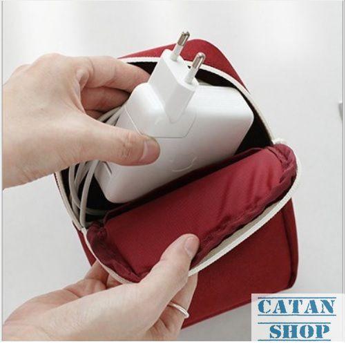 Túi Sạc Điện Thoại, đồ điện tử, dây sạc chống shock Hàn Quốc trong vali Bag in Bag DL09-TSac