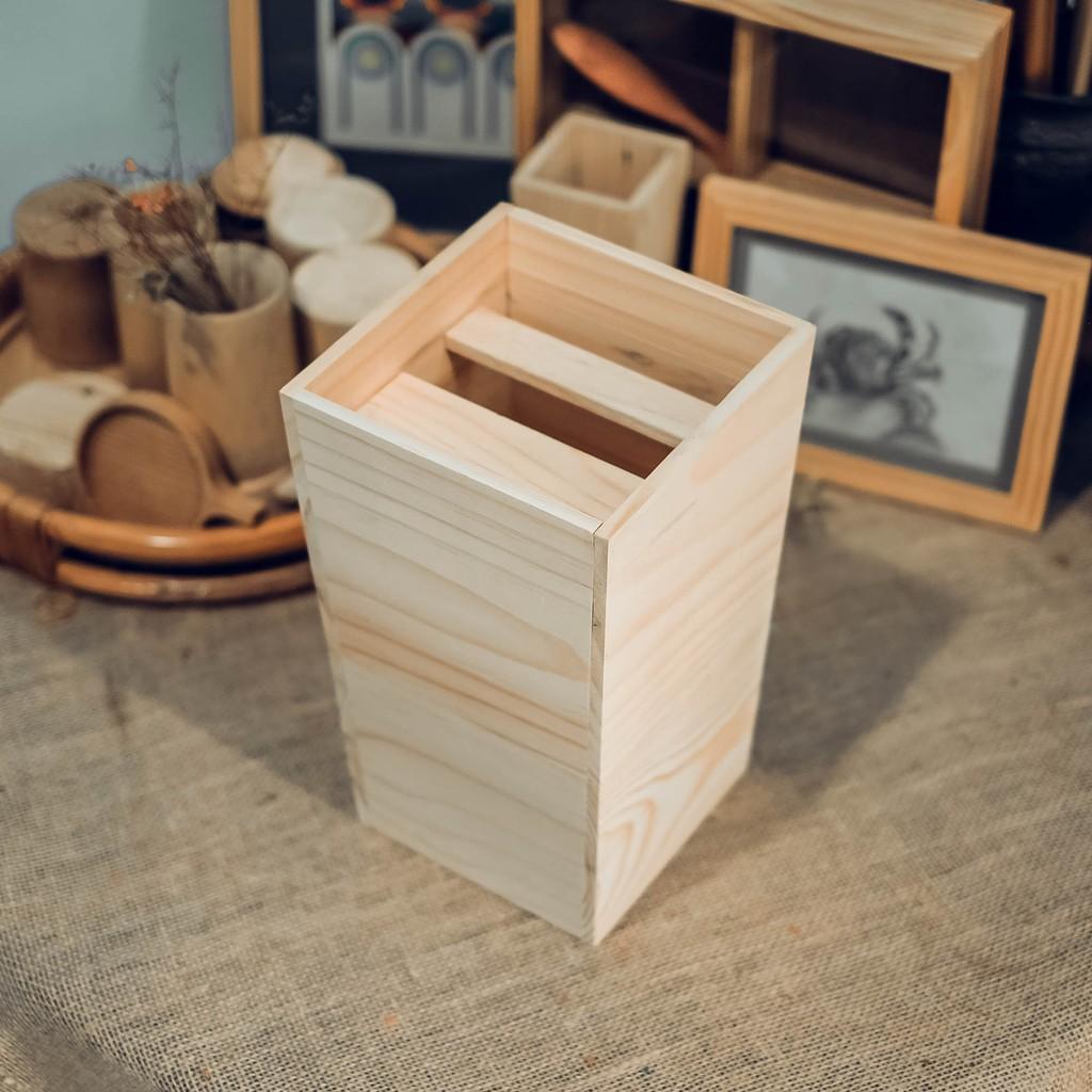 Chậu gỗ cao trang trí - Cắm hoa - Wooden flower pot