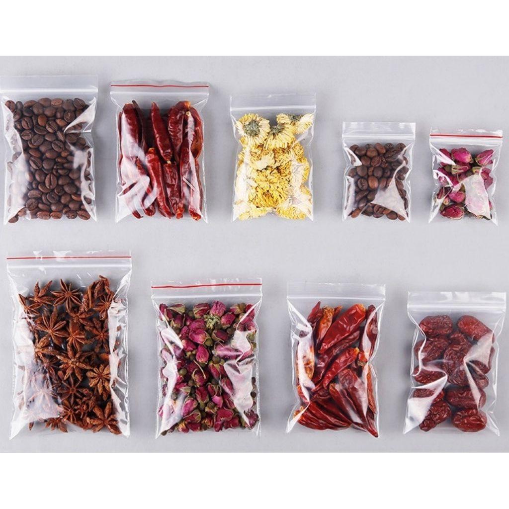 TÚI ZIP CHỈ ĐỎ loại dày đẹp - đựng thực phẩm, thuôc men, đồ gia dụng,- nhấn vào chọn size , chọn khối lượng