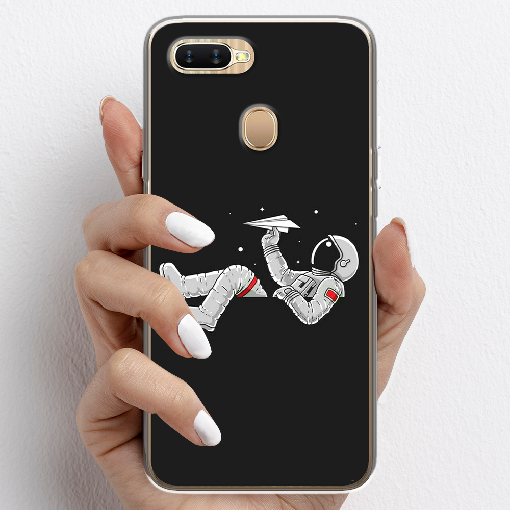 Ốp lưng cho Oppo A3s, Oppo A5s nhựa TPU mẫu Phi hành gia