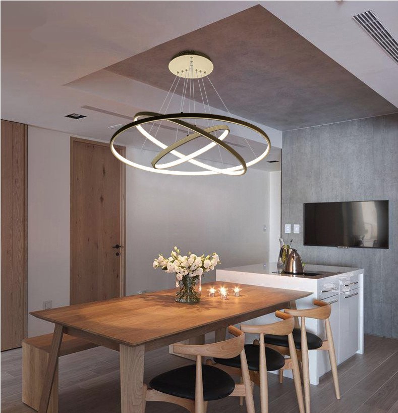 Đèn led thả trần trang trí nhà cửa 3 vòng hình tròn S559