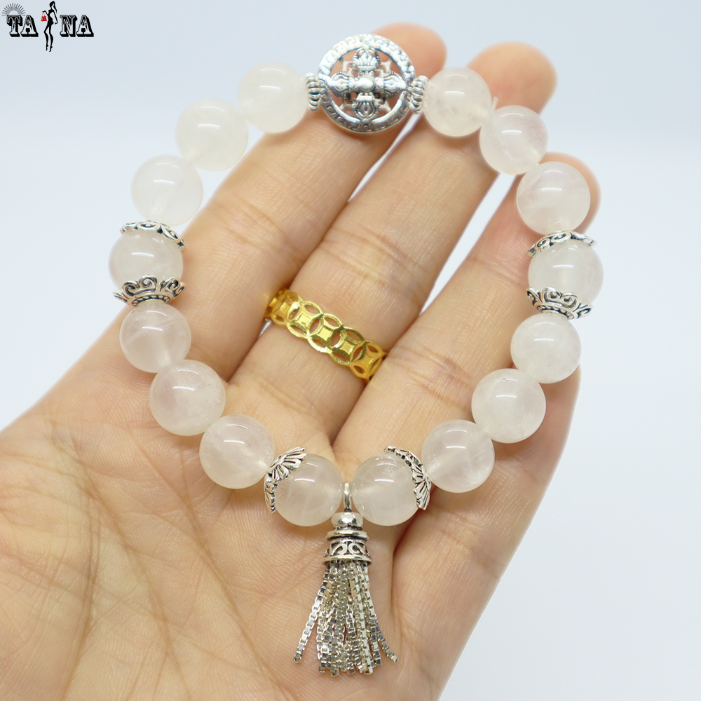 Vòng đá mặt trăng 10mm charm bạc 925 cao cấp