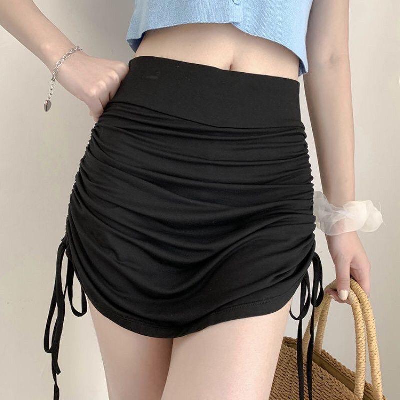 Chân váy nhún dây rút có quần trong Kanimi chất thun co giãn siêu đẹp - CV14