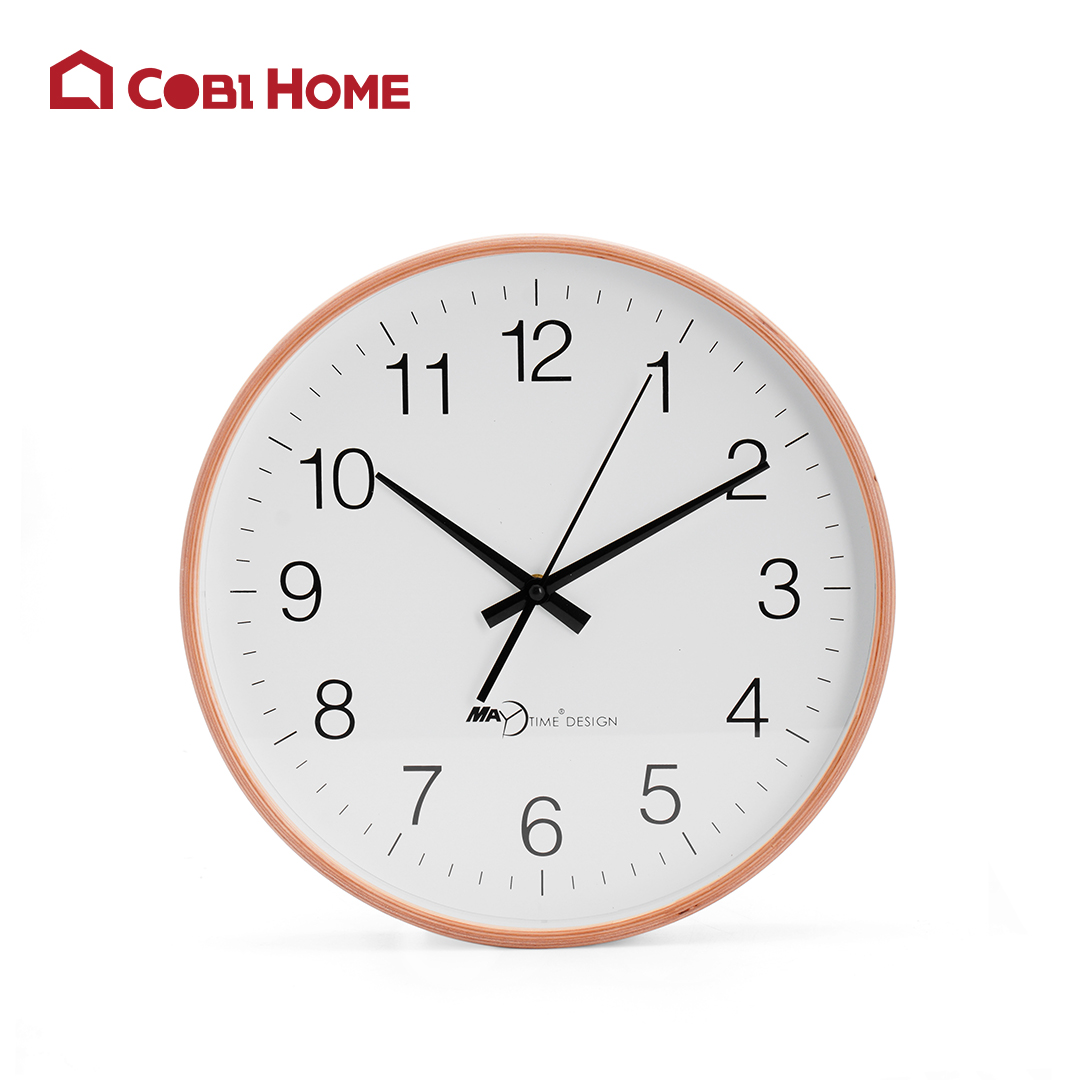 Đồng hồ treo tường Maytime viền mỏng bằng gỗ - 342105