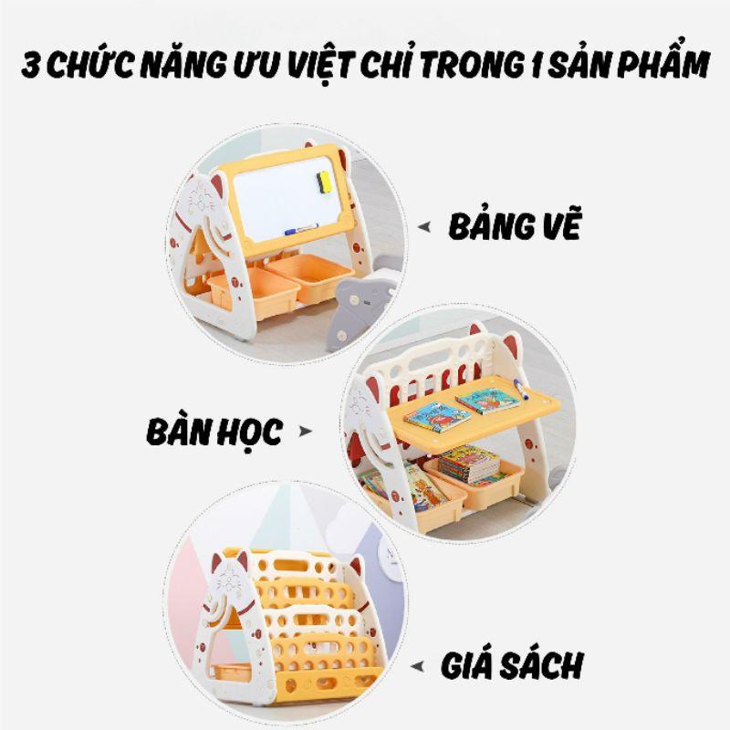 Bản vẽ bàn học kệ sách Holla 3in1 cho bé