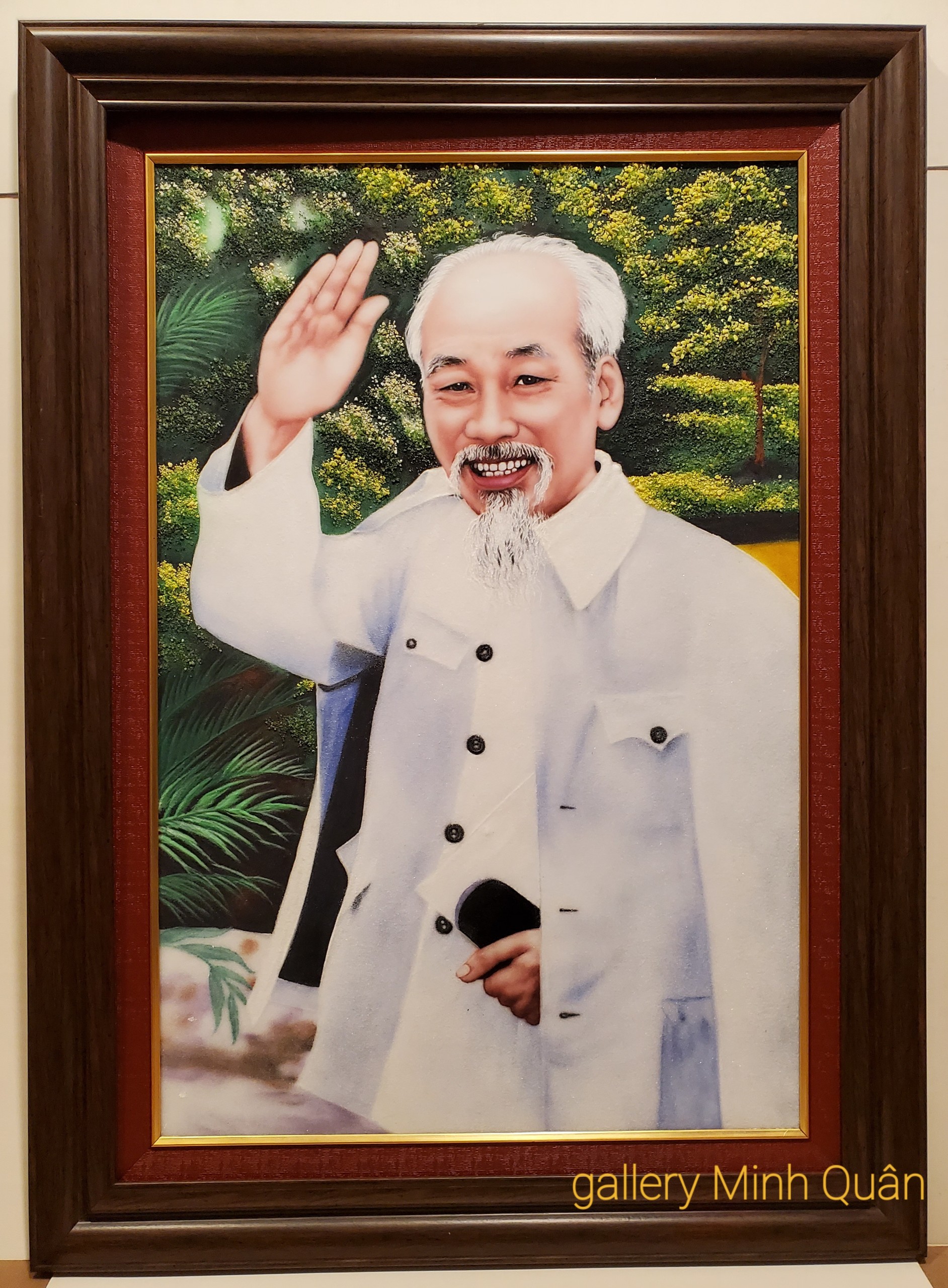 TRANH ĐÁ TỰ NHIÊN - BÁC HỒ CHÀO THÂN ÁI