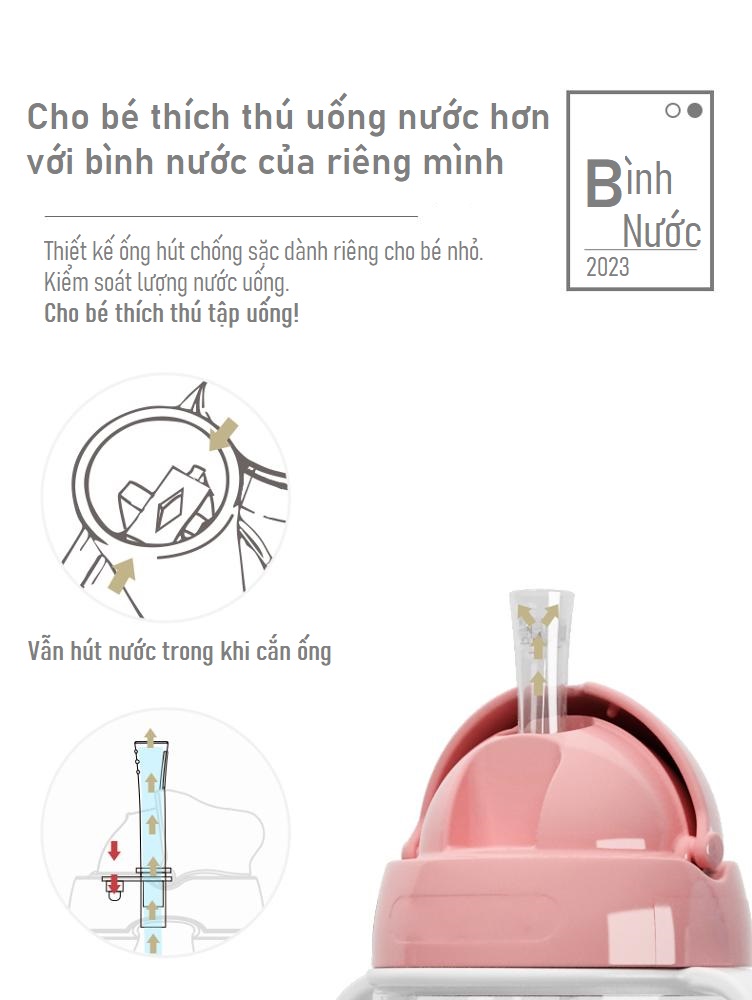 Bình tập uống nước Loluli nhựa PP 280ml