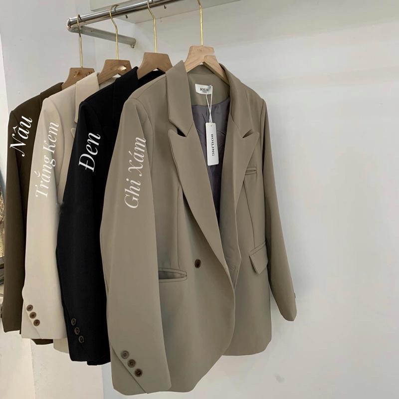 Áo blazer vạt xéo có túi