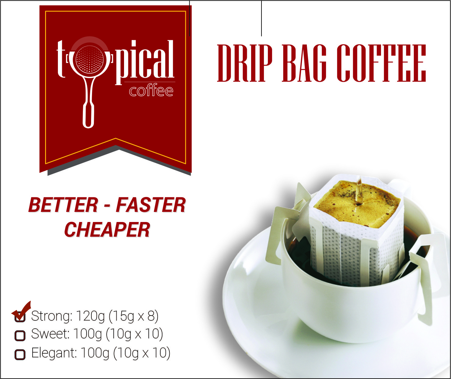 Cà phê túi lọc Typical Coffee vị Đậm 120g