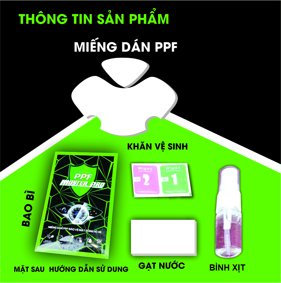 Miếng Dán PPF Bảo Vệ Mặt Đồng Hồ Xe PS 150 | Chất Liệu Film PPF