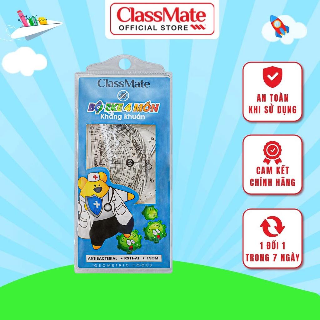 Bộ Thước Eke Kháng Khuẩn Cao Cấp CLASSMATE 4 Món, An Toàn Cho Học Sinh RS11-AT