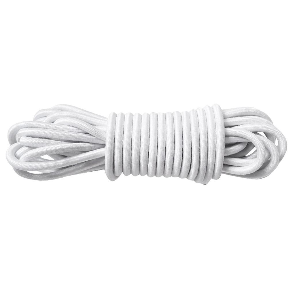 3x4mmx5m Elastic Bungee Rope Shock Cord Tie Down for Boat Trailer White