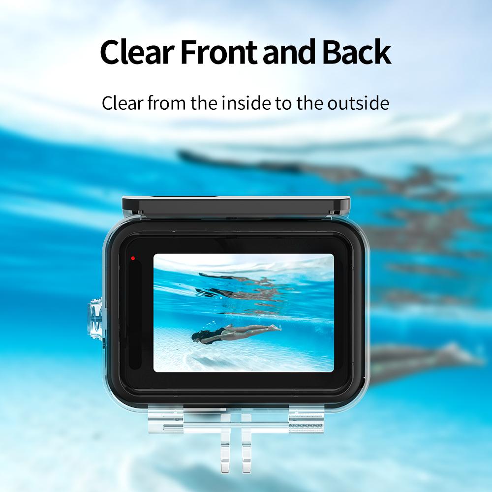 Vỏ không thấm nước Telesin 45m cho GoPro 11 10 9 Lens ummed Lens Lens Lensing Lens Bộ lọc ống kính cho GoPro Hero 9 10 11
