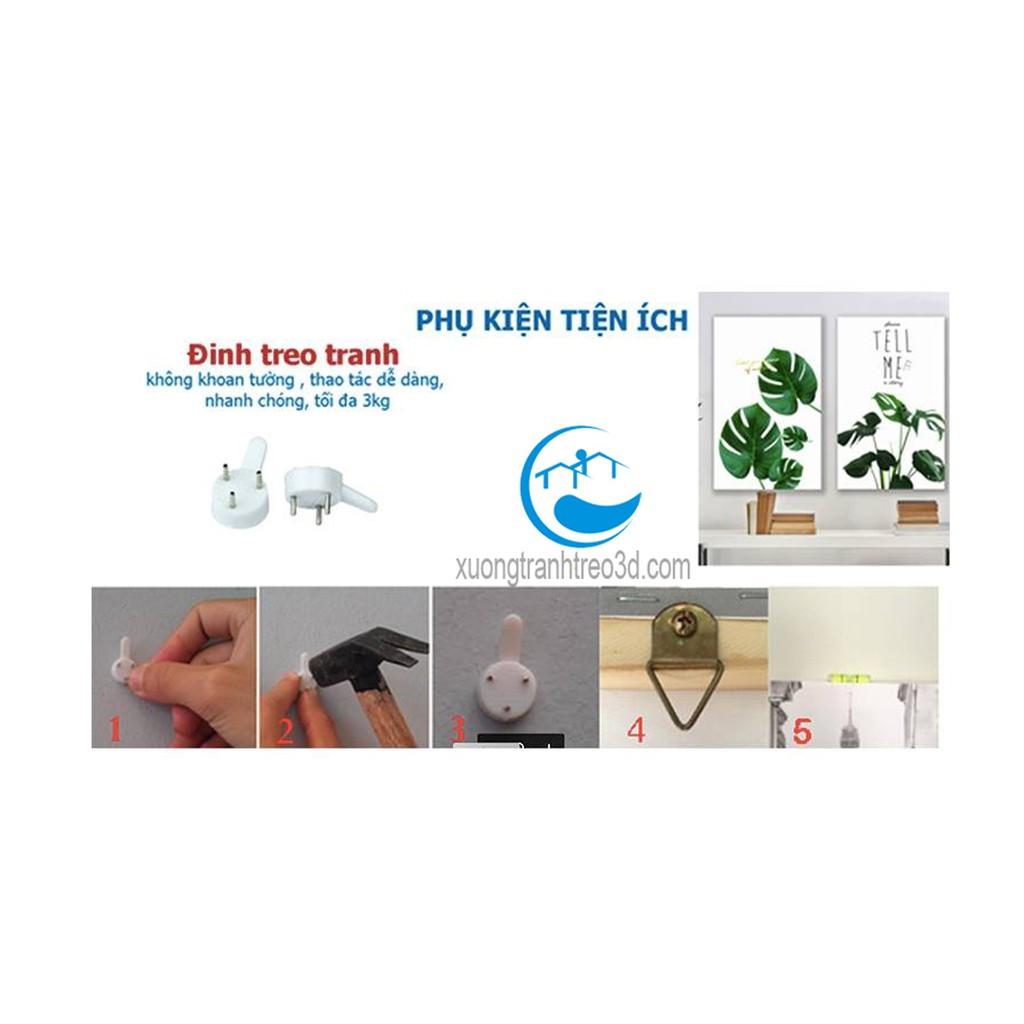 Tranh treo tường phòng khách ngọc/3D gỗ Hàn Quốc sang trọng, hiện đại