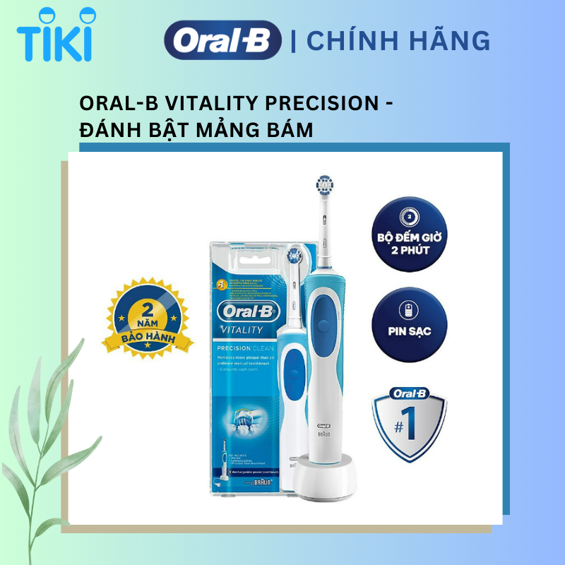 Bàn chải đánh răng điện Oral-B Vitality Precision Clean Blue D12.513- Hàng chính hãng 100%