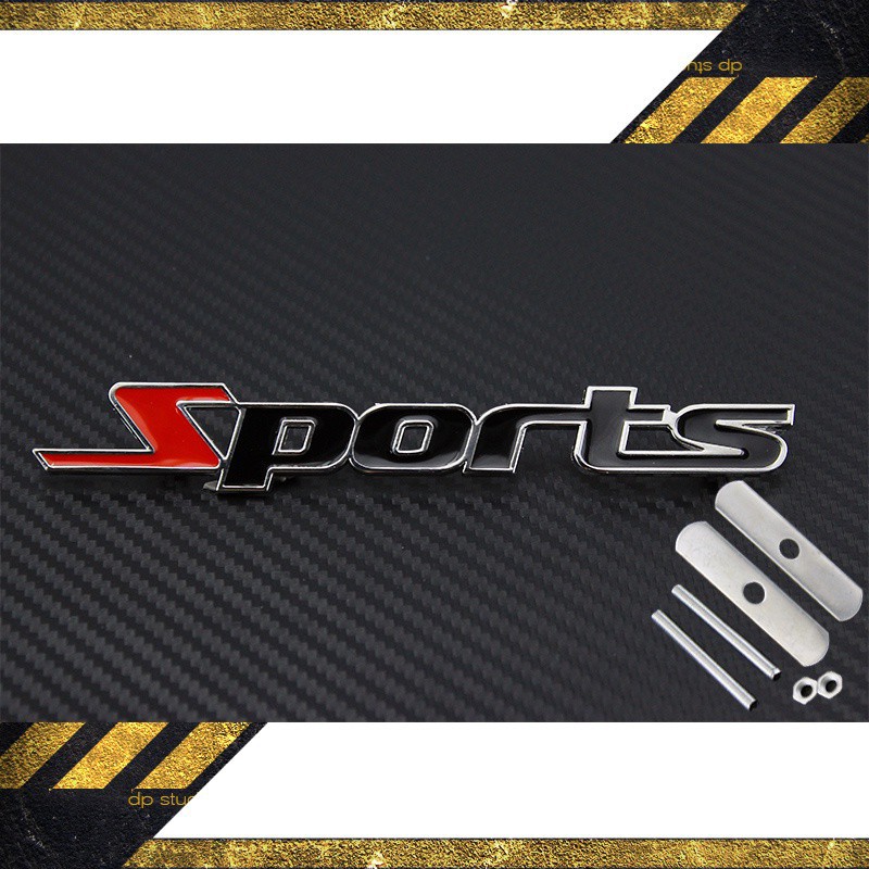 Decal chữ SPORT kim loại Trang Trí Ô Tô Xe Máy Phong Cách - Mẫu màu đỏ đen