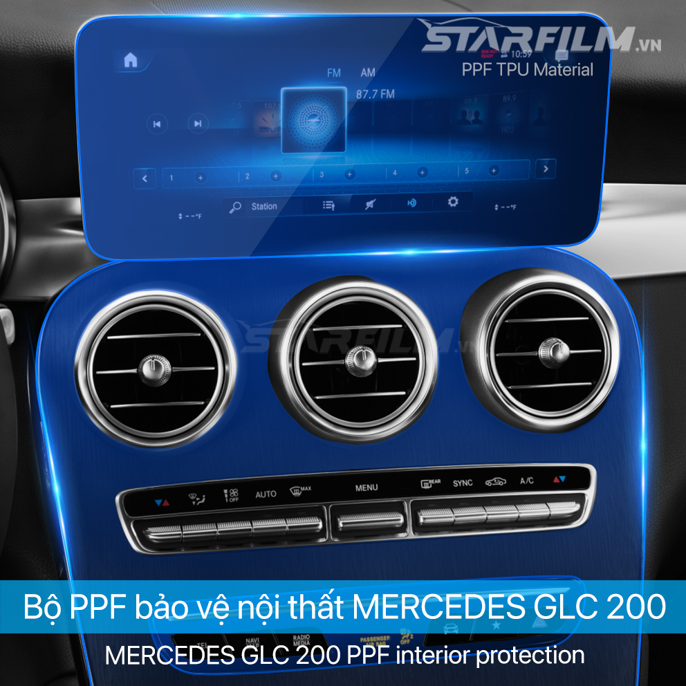 Mercedes Benz GLC 200/300 PPF TPU nội thất chống xước tự hồi phục STARFILM
