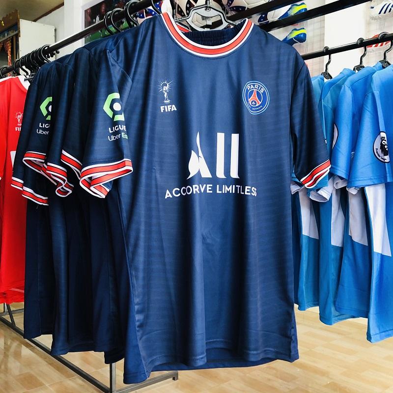 Bộ quần áo thể thể thao đá bóng hè CLB Paris Saint Germain Xám
