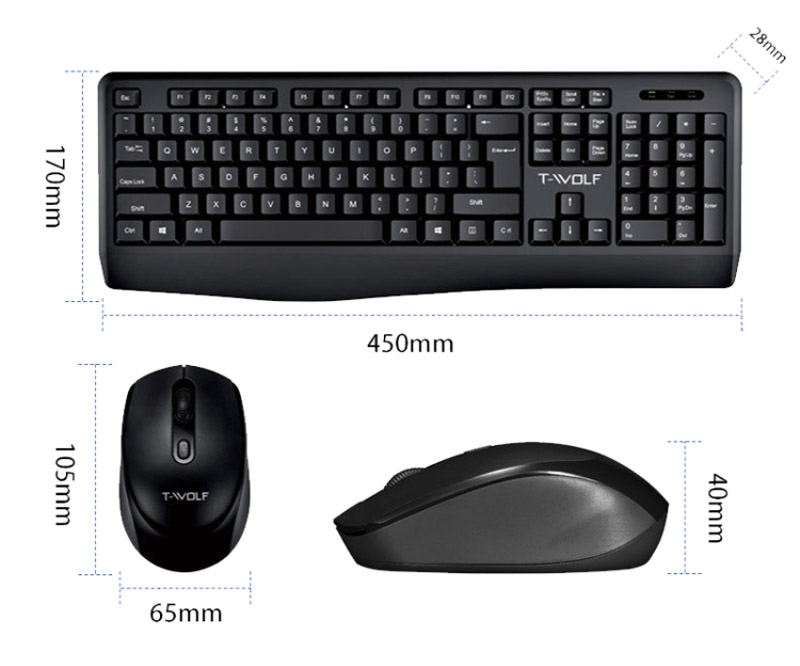 Bộ Phím Chuột T-Wolf TF100 – Hàng Chính Hãng