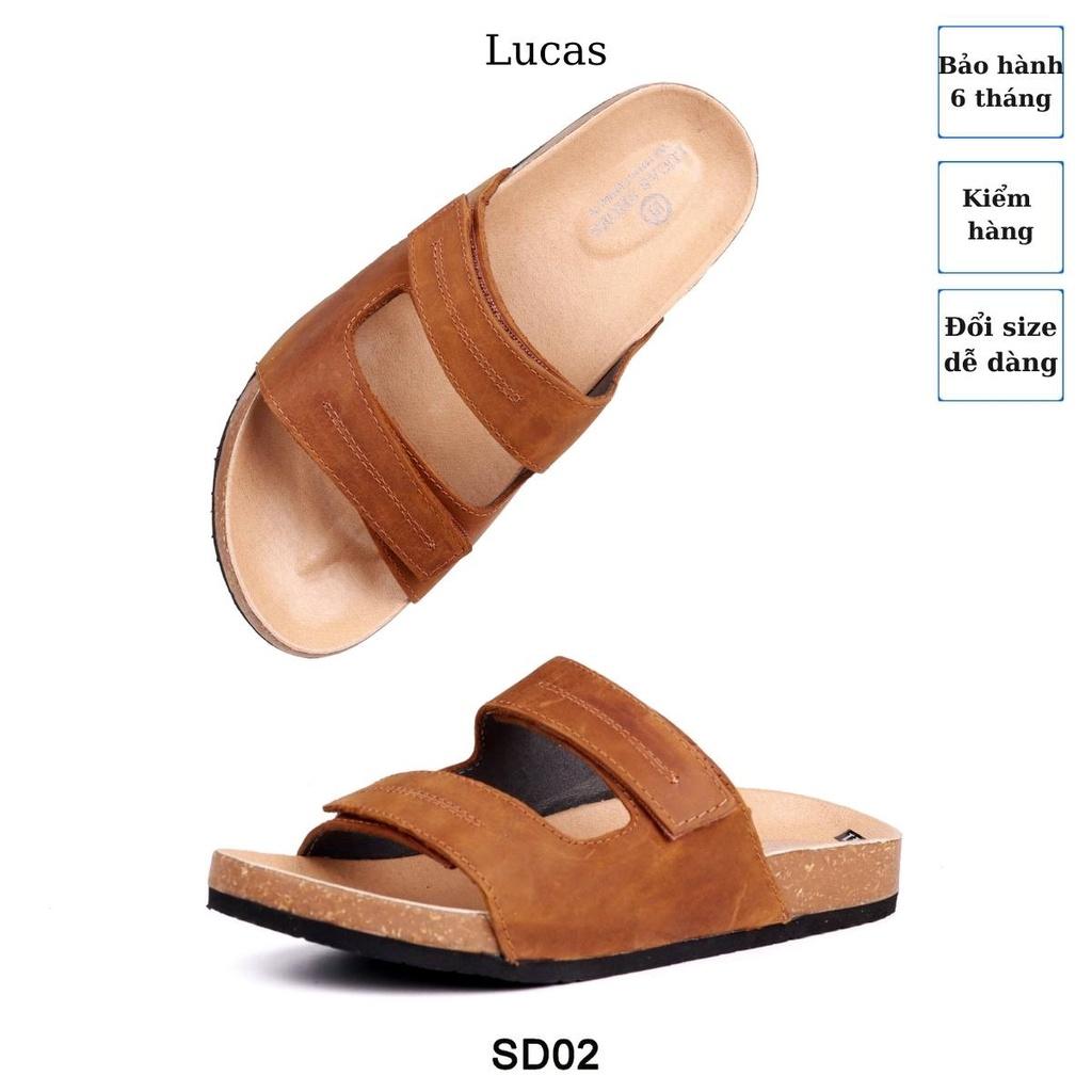 Dép da bò đế trấu, Sandal da bò sáp, may thủ công Lucas Shoes, bảo hành 6 tháng