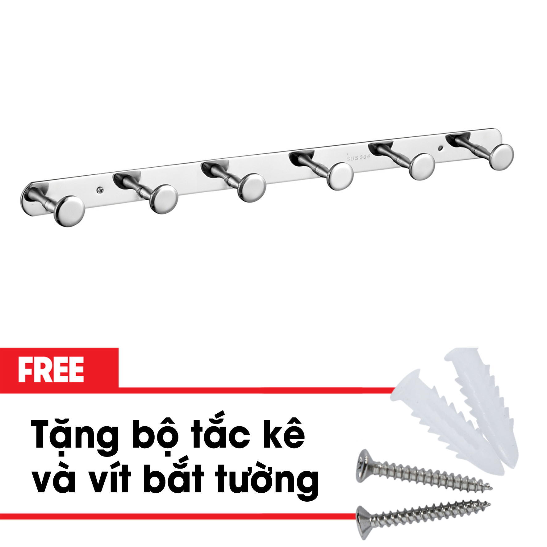 Hình ảnh Móc Áo 6 Chấu Inox 304 Yamato MA03-6