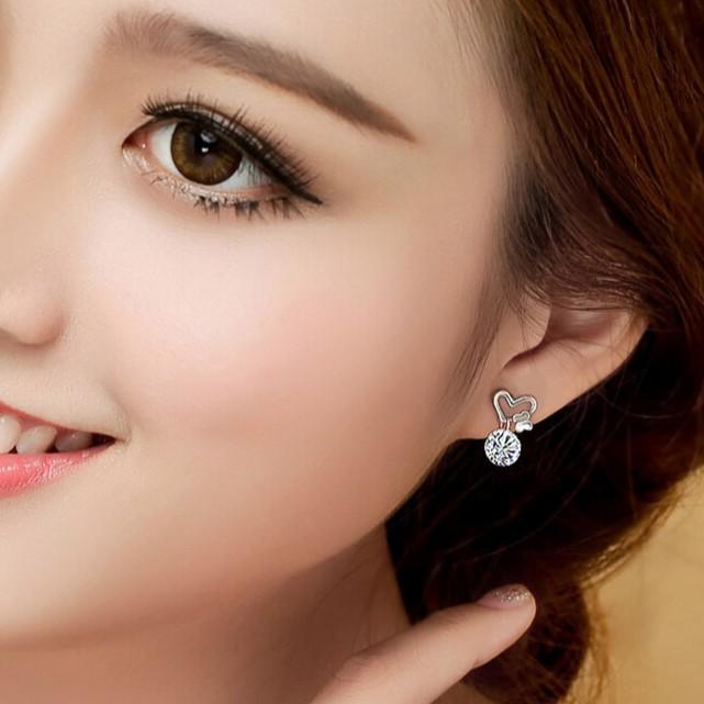 Bông tai khuyên tai nữ ulzzang trái tim mùa thu siêu xinh đẹp style hàn quốc