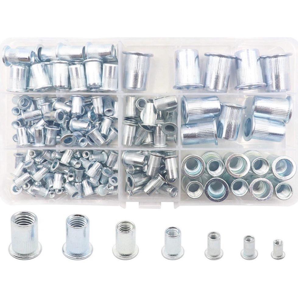 Combo hỗn hợp 50c ốc tán rút từ M3-M8 M3,M4,M5,M6,M8 mỗi loại 10c