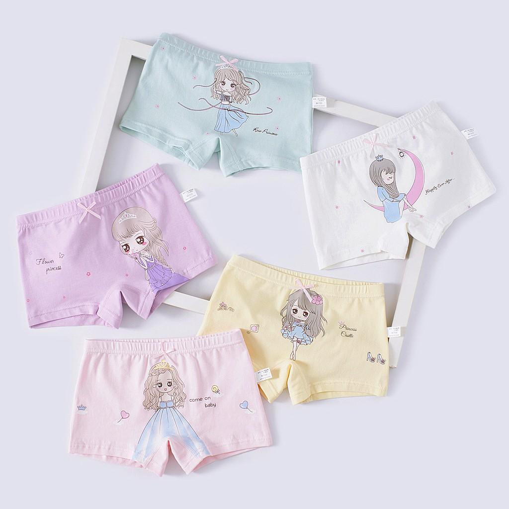 Quần Chíp Bé Gái,Quần Lót Bé Gái Set hộp 5 Chiếc Kháng Khuẩn 100% Cotton hàng Xuất