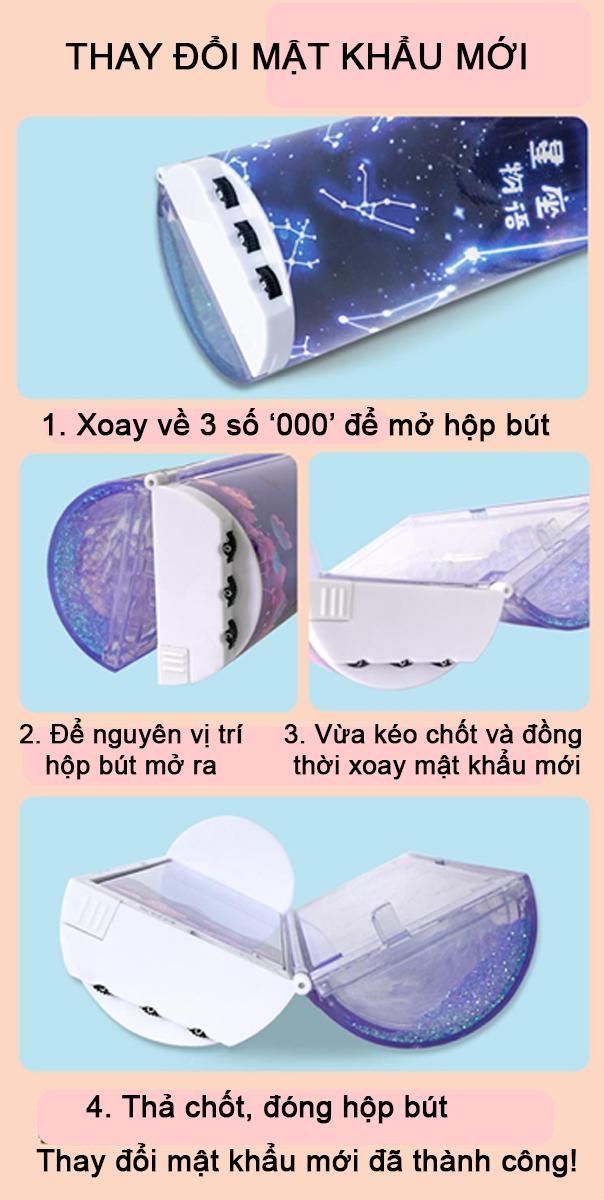 Hộp bút đa năng có mật khẩu thông minh màu xanh dương
