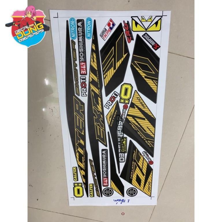 Tem rời exciter 150 dán xe xám