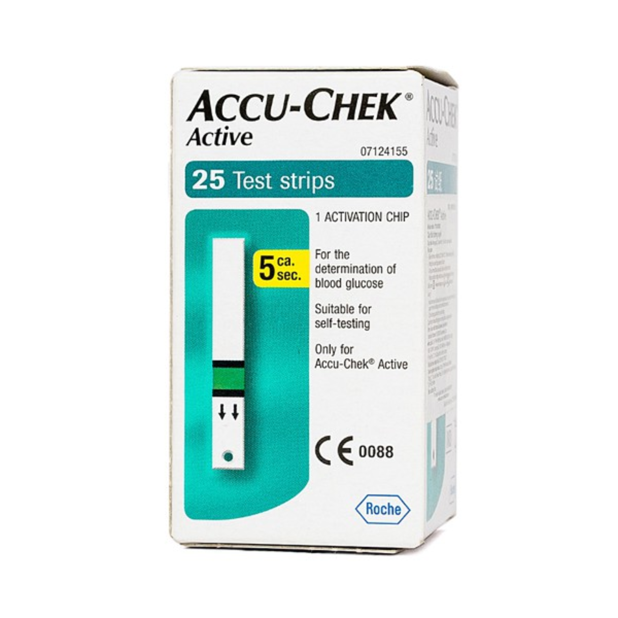 Hộp 25/50 que thử đường huyết Accu-Chek Active dùng cho máy Roche/Đức, Date xa, Tem niêm phong