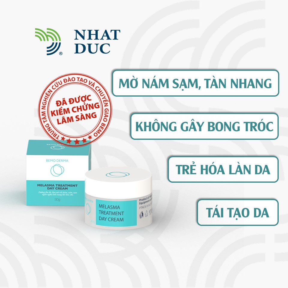 Kem Nám Ban Ngày BEMO Derma  -  Mờ nám sạm tàn nhang, Không gây bong tróc, Tái tạo và Trẻ hóa làn da