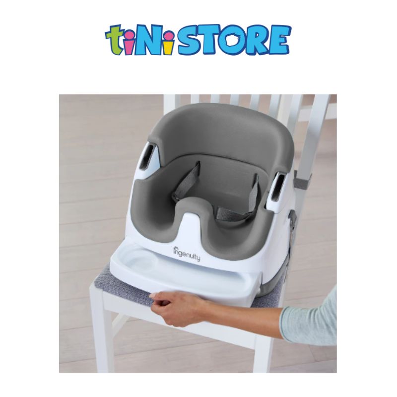 tiNiStore-Ghế ăn dặm 2 trong 1 màu xám Ingenuity 11576