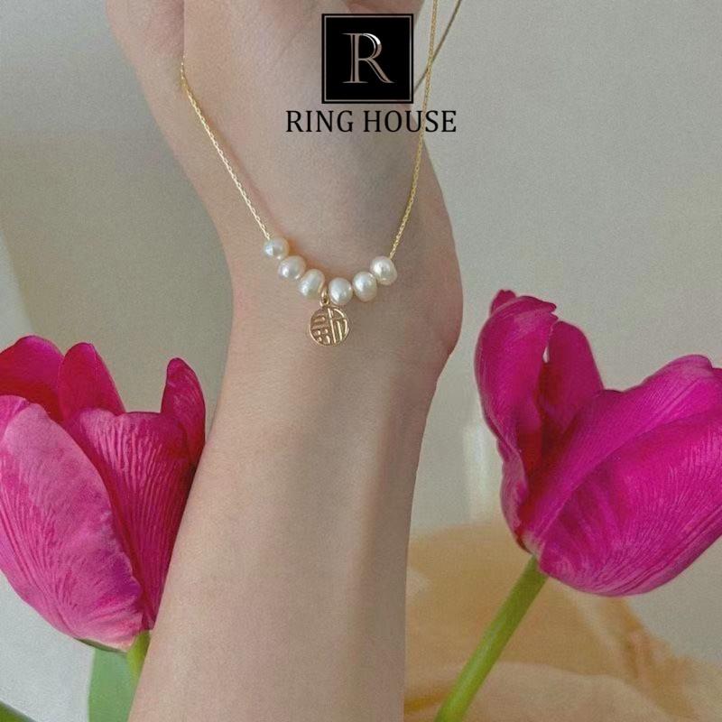 Dây Chuyền Nữ Titan Không Gỉ Rỉ Hạnh Phúc Hạt Trai