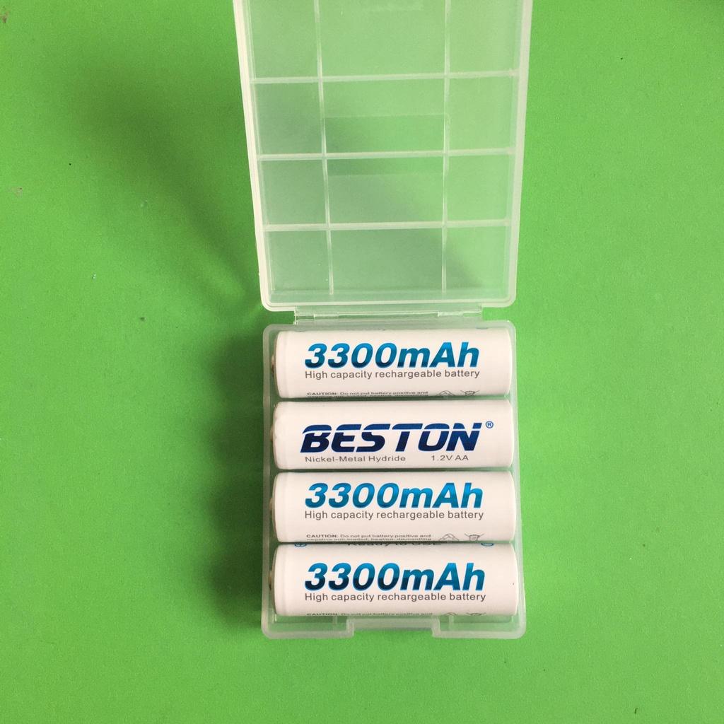 Bộ Sạc Beston C9023L Có Tính Năng Sạc Nhanh, Tự Ngắt Khi Đầy, Màn Hình Lcd Thông Minh, Pin Sạc Aa Aaa Tùy Chọn Dùng Cho Micro, Remote - Lẻ 4 Pin Aa3300