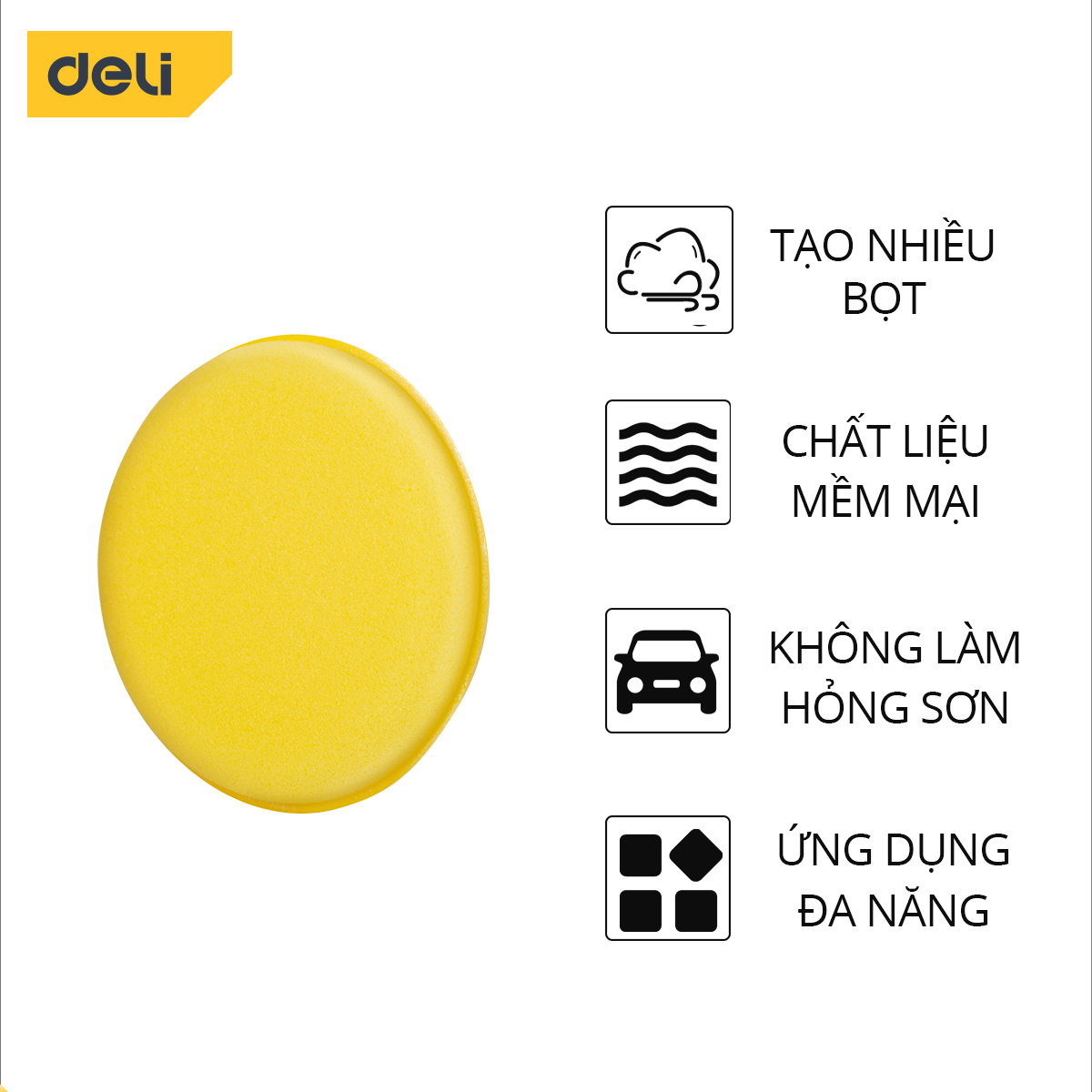 Miếng Bọt Biển Deli Cỡ Nhỏ, Lau Rửa Ô Tô, Xe Máy, Chén Bát, Đồ Dùng Gia Đình Tiện Dụng, Chất Liệu Mềm Mại DL882005