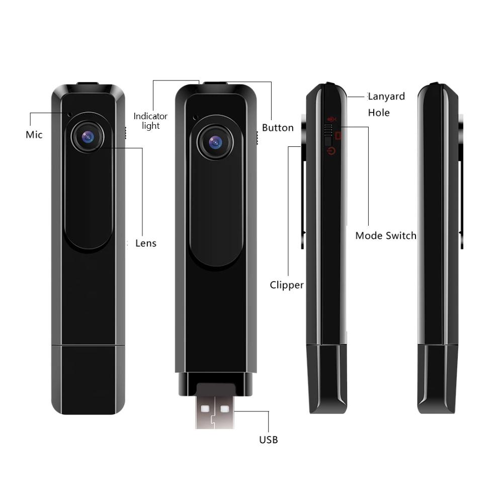 1pc Máy ảnh mini có thể đeo mini DV 1280p Full HD H.264 Máy ảnh máy ảnh PEN PEN Microbody Camara DVR Camera