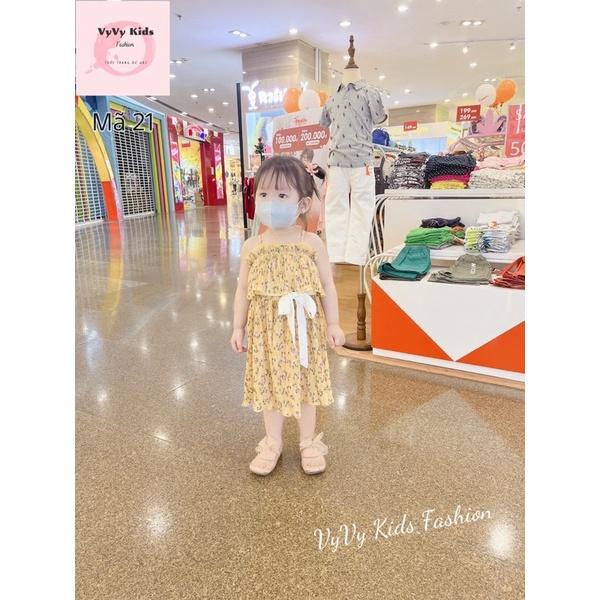 Đầm bé gái, váy bé gái hoa bẹt vai thời trang VyVy Kids Fashion