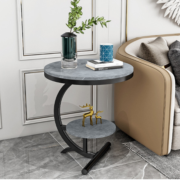 Bàn Sofa Mặt Đá, Bàn Trà Uống Nước Mặt Đá, Bàn Cafe 2 Tầng Mặt Đá Phong Cách Bắc Âu Sang Trọng Hiện Đại
