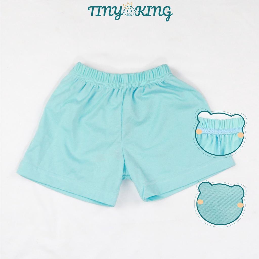 Quần short đùi cho bé trai, bé gái TINY KING màu trơn cotton thoải mái mát mẻ (QN02)