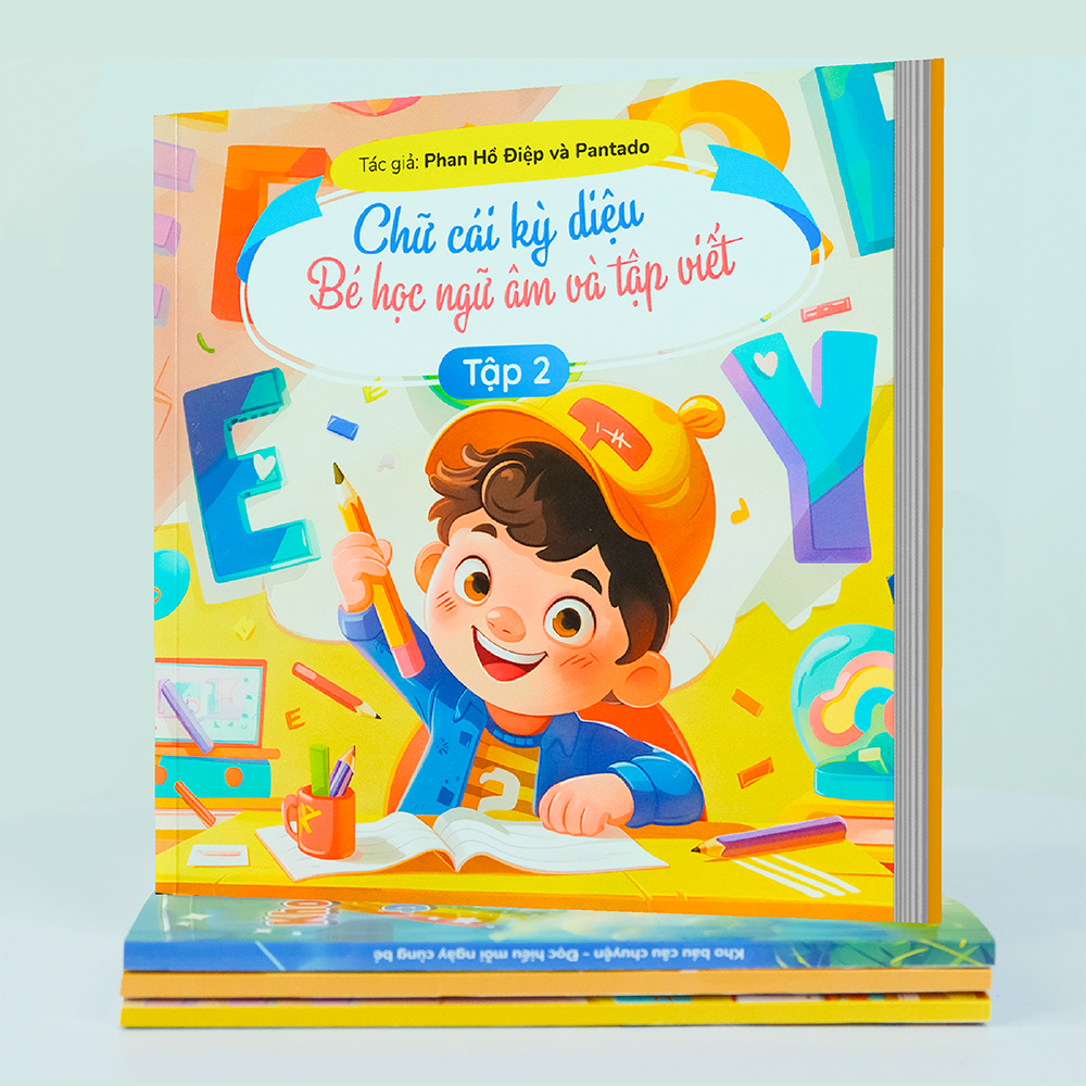 Sách Cho Bé Từ 3-6 Tuổi - Ngữ Âm Đầu Đời Của Bé, Chữ cái kỳ diệu Tập 2 - Tác Giả Phan Hồ Điệp và Pantado Giúp bé làm quen với mặt chữ, ngữ âm