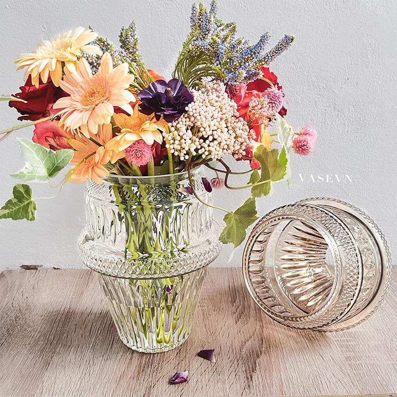 Bình Hoa Thủy Tinh Phong Cách Vintage - Qùa Tặng - Decor