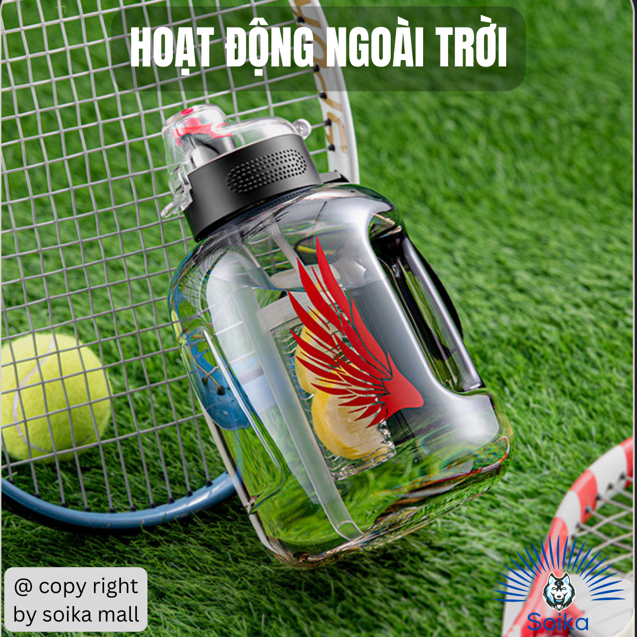 Bình Nước Thể Thao Có Ống Hút Chịu Nhiệt Độ Cao SOIKA SW02